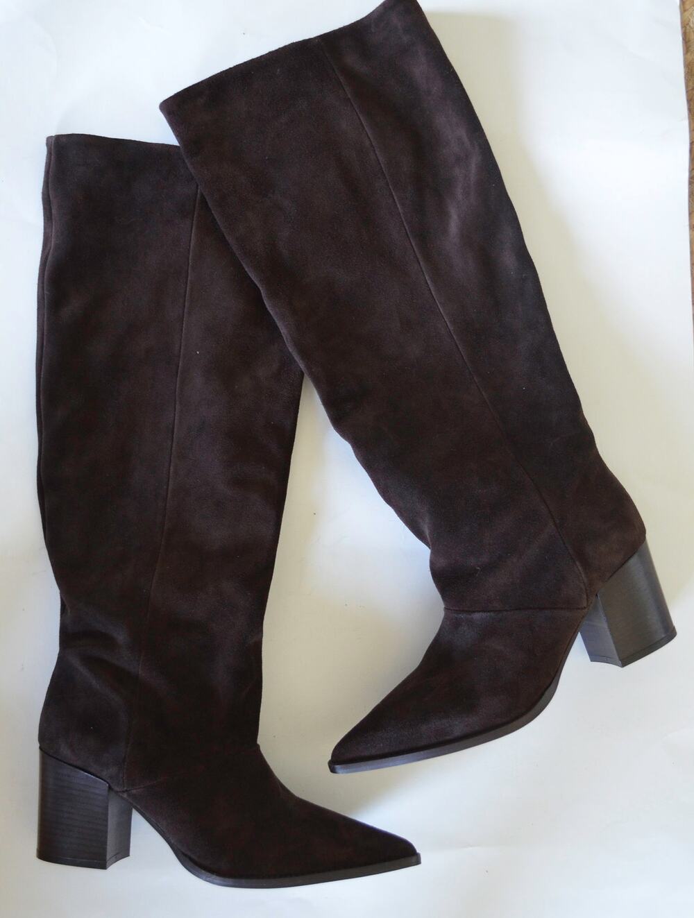 Free People Brown Suede Knee High Boots Size 8